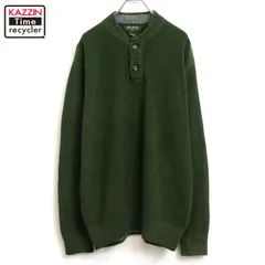00s Eddie Bauer ヘンリーネック コットン ニットセーター メンズ 表記Lサイズ