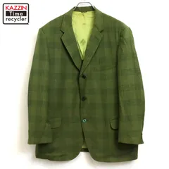 60s vintage チェック柄 3つボタン ウール テーラードジャケット メンズ Lサイズ相当