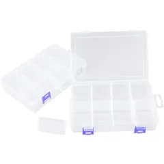 SakuraLovely8 プラスチックケース パーツケース 透明 収納ボックス 小物入れ 8分割 クリア (２個セット) [２個セット]