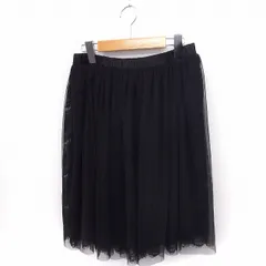 ブージュルード Bou Jeloud スカート チュール レース ギャザー ひざ丈 F ブラック 黒 /FT8