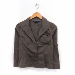 インディヴィ INDIVI ジャケット アウター ベルト ポケット シンプル 36 ブラウン /ST37