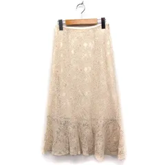 フリーズマート Free's Mart レース 裾フレアスカート マーメイドスカート ロング丈 S ベージュ /FT9