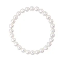 パール ブレスレット 小粒 大粒 結婚式 パーティー ドレス 冠婚葬祭 フェイクパール ホワイト レディース アクセサリー (12mm径) [12mm径]