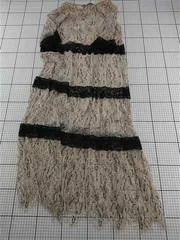 ◇ Θ ザラ ZARA レース切替ワンピース ベージュ系 レディース Lサイズ E  【1602130012367】