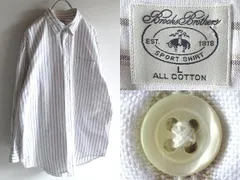 希少 90sビンテージ Brooks Brothers ブルックスブラザーズ オックスフォード ストライプシャツ BDシャツ L ホワイト 白 日本製
