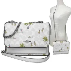 【新品】コーチ CJ602 SVRFI(チョーク/グレイシア ホワイトマルチ) バッグ ショルダーバッグ COACH クレア PVC シグネチャー フラ プリント クロスボディ 斜めがけ アウトレット レディース