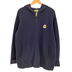 ローレンラルフローレン LAUREN RALPH LAUREN エンブレム刺繍 コットンニット ジップアップ パーカー メンズ  1X