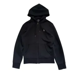 正規品　Polo Ralph Lauren ポロラルフローレン　ジップパーカー ホース刺繍　XS　メンズ　レディース　黒　ブラック