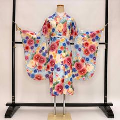新品未使用 だれよりも可愛らしい 綿麻浴衣 帯セット 大輪牡丹 - メルカリ