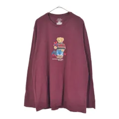 Polo by Ralph Lauren ポロ ラルフローレン ポロベア 長袖Ｔシャツ ワインレッド(メンズ XL)中古 古着 X4058