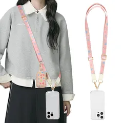 【新品】 [lamawin] スマホストラップ 斜めがけ 首掛け 肩掛け レディース キャラクター かわいい 携帯ストラップ 全機種対応 ナイロン ショルダーベルト 太め 長い140cm 幅2cm 長さ調節可能 サコッシュ用紐 定期 パスケース ネックスト