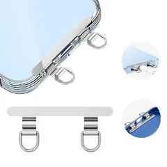 【新品】 スマホ ストラップホルダー 2口タイプ ストラップホルダー 浮きにくい湾曲設計 傷防止フィルム付き ステンレス製0.4mmの超薄型金属製タグパッチ 携帯ストラップホルダー 落下防止 首掛け 斜めがけ 肩掛け 首かけ 携帯ストラップ iphone  1