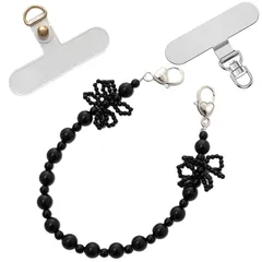 【新品】 [oioiso] スマホ ハンドストラップ パール リボン 飾り かわいい おしゃれ シンプル ビーズ 手首 腕リング パール アイフォン落下防止 ストラップホルダー 韓国 レディース 女性 携帯チャーム 大人可愛い スマホアクセサリー 手ぶら  1