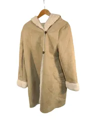 k03251014064　INGNI　Mサイズ　ベージュ×白×茶　　アウター　コートミディアム丈　秋冬