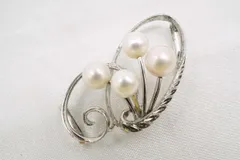 美品✨MIKIMOTO ミキモト パール　帯留め　着物　小物　シルバー MIKIMOTO（ミキモト） パール 帯留め 帯締め付き 和装小物 シルバー