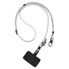 【新品】 [HIGHCAMP] 2way ショルダーストラップ スマホストラップ 全20色 ストラップホルダー 約70cm～約135cm 首掛け 斜めがけ 長さ調節 スマホ 落下防止 シンプル 日本製 ライトグレー 0
