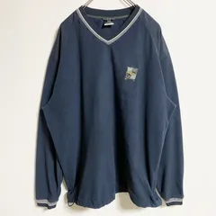 古着 used　NIKE　ナイキ　長袖ナイロンフリースプルオーバー　ワンポイント刺繍　Vネック　ビッグシルエット　XLサイズ【値引き交渉OK！】