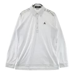 サイズ：3L LE COQ GOLF ルコックゴルフ  長袖ポロシャツ ボタンダウン 総柄 ホワイト系 [240101629683] ゴルフウェア メンズ ストスト