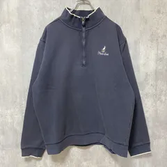 古着 used　長袖ハーフジップスウェット　トレーナー　ワンポイント刺繍　レトロ　メンズ　レディース　Mサイズ【値引き交渉OK！】