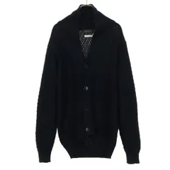 nano universe ナノユニバース 長袖 ショールカラー コットン ニットカーディガン M ネイビー系 メンズ 古着