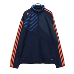 adidas アディダス ワンポイントロゴ 長袖 ジップジャケット M ネイビー メンズ 古着