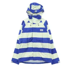 HELLY HANSEN ヘリーハンセン ボーダー柄 長袖 ナイロンジャケット S ブルー ツートンカラー メンズ 古着