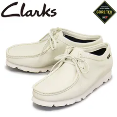 Clarks (クラークス) 26185541 Wallabee GTX ワラビー ゴアテックス メンズ ブーツ White Leather CL156 UK8.5-約26.5cm
