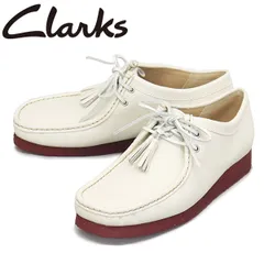 Clarks (クラークス) 26185664 Wallabee ワラビー メンズシューズ White Leather CL160 UK8.5-約26.5cm