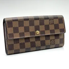 ルイヴィトン ダミエ / ポシェット ポルトモネ クレディ N61724 / エベヌ ブラウン 茶色 / 長財布 フラップ