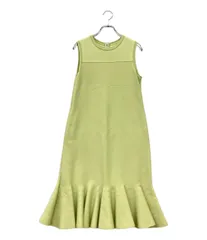 美品 フォクシー ノースリーブワンピース ロング フリル フリージア Knit  Dress Freesia 42127-KS00F04TM レディース SIZE 38 (S) FOXEY