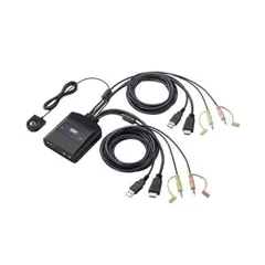 サンワサプライ 4K対応HDMIパソコン切替器 エミュレーション非搭載 手元スイッチ付き ブラック SW-KVM2WHUUS