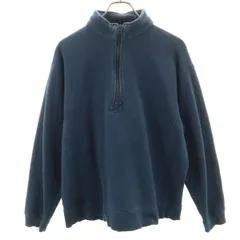 Columbia コロンビア 長袖 ハーフジップ トレーナー M ネイビー系 スウェット アウトドア 裏起毛 メンズ 古着