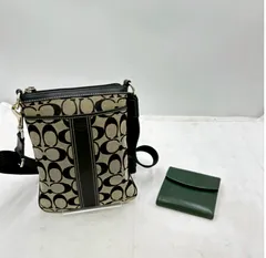 【❗️✨人気定番✨❗️】COACH シグネチャー ショルダーバッグ＋二つ折り財布 グリーン✨簡易清掃済・現状品セット❗️