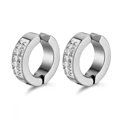 AREUM イヤーカフ 両耳用２つ入り ストーンダイヤ きらきら プチプラ ラグジュアリー レディース アクセサリー (シルバー) [シルバー]