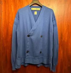 MADE IN JAPAN製 NANO UNIVERSE SEA ISLAND COTTON ダブルカーディガン ブルー Mサイズ