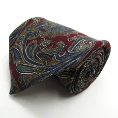 クリスチャンディオール ブランド ネクタイ 総柄 ペイズリー シルク カナダ製 PO メンズ ワインレッド Christian Dior 【中古】