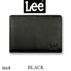 ブラック LEE リー 柔らか ゴートレザー二つ折り財布 山羊革 本革 les-4 メンズ レディース