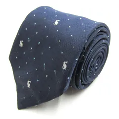 ポールスミス ブランド ネクタイ ドット 動物柄 ウサギ 小紋柄 シルク PO メンズ ネイビー Paul Smith 【中古】