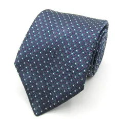 ジェイプレス ブランド ネクタイ ドット 小紋柄 格子柄 シルク PO メンズ ネイビー J.PRESS 【中古】