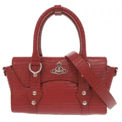 新品同様 ヴィヴィアンウエストウッド BETTINA オーブ 型押しレザー レッド 2WAY ハンドバッグ ショルダーバッグ 赤 1154 Vivienne Westwood