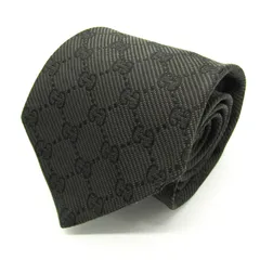 グッチ ブランド ネクタイ クレスト紋章 GG柄 ドット チェック柄 シルク イタリア製 PO メンズ ブラック GUCCI 【中古】