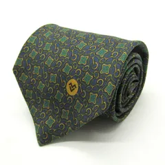 マリオヴァレンティノ ブランド ネクタイ ロゴ 総柄 小紋柄 スクエア柄 シルク イタリア製 PO メンズ ネイビー MARIO VALENTINO 【中古】