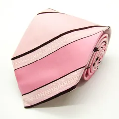 ポールスミス ブランド ネクタイ ストライプ柄 シルク イングランド製 PO メンズ ピンク Paul Smith 【中古】