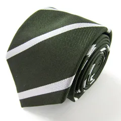 スーツセレクト ブランド ネクタイ ストライプ柄 ダブルストライプ シルク PO メンズ カーキ SUIT SELECT 【中古】