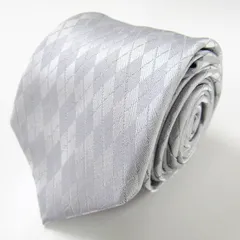 オリヒカ ブランド ネクタイ チェック柄 ダイヤ柄 格子柄 シルク PO メンズ グレー ORIHICA 【中古】