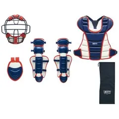 限定品 ゼット ジュニア用キャッチャー防具4点セット ネイビー×ホワイト 袋付 BL8330A 2911