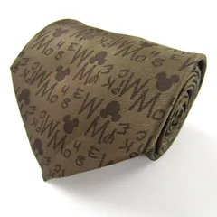 ディズニー ブランド ネクタイ ミッキー ロゴ 総柄 PO メンズ ブラウン Disney 【中古】