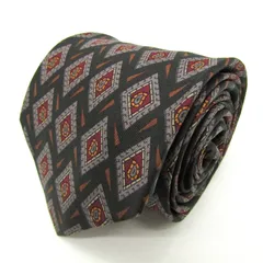 シャネル ブランド ネクタイ 総柄 ペイズリー 小紋柄 ダイヤ柄 シルク イタリア製 PO メンズ ブラック CHANEL 【中古】