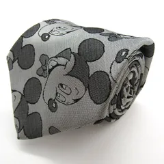 ディズニー ブランド ネクタイ ミッキーマウス キャラ USA製 PO メンズ グレー Disney 【中古】