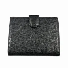 シャネル CHANEL キャビアスキン ココマーク ウォレット 二つ折り財布 黒 ブラック ブランド古着ベクトル 中古☆AA★▲■251223